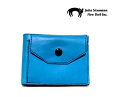 画像2: "JUTTA NEUMANN" Leather Wallet with Change Purse   color : Turquoise / Pink (2)