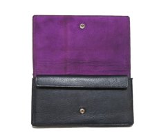 画像5: "JUTTA NEUMANN" Leather Wallet "the Waiter's Wallet"  color : Black / Purple 長財布 (5)