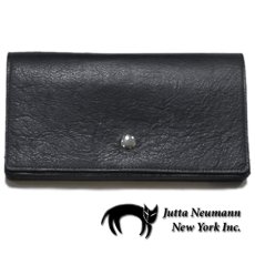 画像1: "JUTTA NEUMANN" Leather Wallet "the Waiter's Wallet"  color : Black / Purple 長財布 (1)