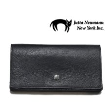 画像2: "JUTTA NEUMANN" Leather Wallet "the Waiter's Wallet"  color : Black / Purple 長財布 (2)