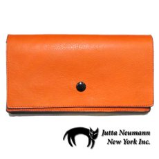 画像1: "JUTTA NEUMANN" Leather Wallet "the Waiter's Wallet"  color : Orange / Purple 長財布 (1)