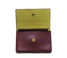 画像5: "JUTTA NEUMANN" Leather Wallet "the Waiter's Wallet" Medium Size　color : Burgundy / Yellow (5)