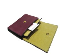 画像8: "JUTTA NEUMANN" Leather Wallet "the Waiter's Wallet" Medium Size　color : Burgundy / Yellow (8)