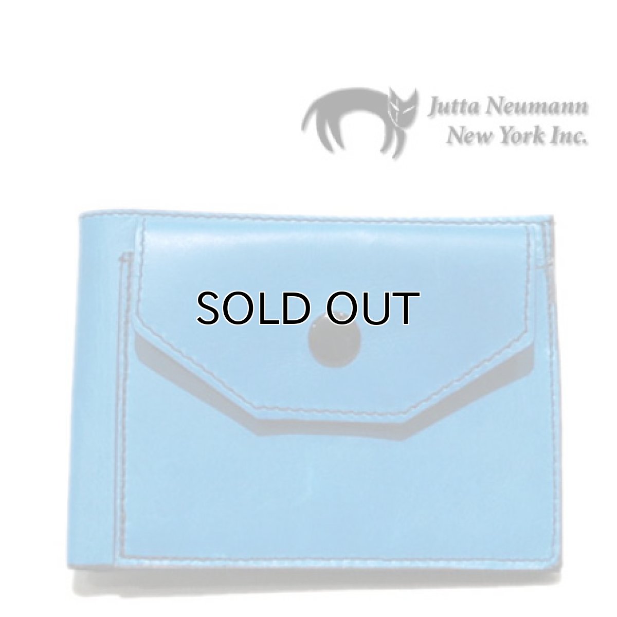 画像1: "JUTTA NEUMANN" Leather Wallet with Change Purse   color : Turquoise / Yellow (1)