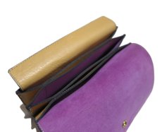 画像9: "JUTTA NEUMANN" Leather Wallet "the Waiter's Wallet"  color : Camel Shine / Lavender　長財布 (9)