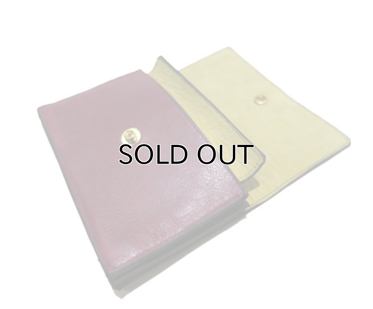 画像7: "JUTTA NEUMANN" Leather Wallet "the Waiter's Wallet" Medium Size　color : Burgundy / Yellow (7)