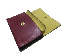 画像7: "JUTTA NEUMANN" Leather Wallet "the Waiter's Wallet" Medium Size　color : Burgundy / Yellow (7)