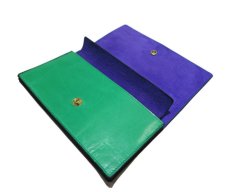画像8: "JUTTA NEUMANN" Leather Wallet "the Waiter's Wallet"  color : Kelly Green / Violet 長財布 (8)