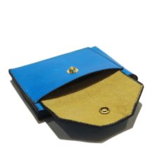 画像8: "JUTTA NEUMANN" Leather Wallet with Change Purse   color : Turquoise / Yellow (8)