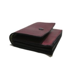 画像4: "JUTTA NEUMANN" Leather Wallet "the Waiter's Wallet" Medium Size　color : Burgundy / Yellow (4)