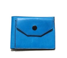 画像2: "JUTTA NEUMANN" Leather Wallet with Change Purse   color : Turquoise / Yellow (2)