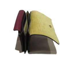 画像6: "JUTTA NEUMANN" Leather Wallet "the Waiter's Wallet" Medium Size　color : Burgundy / Yellow (6)