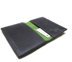 画像7: "JUTTA NEUMANN" Leather Card Case with Change Parse　color : Charcoal / Yellow Green (7)