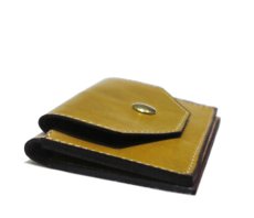 画像4: "JUTTA NEUMANN" Leather Card Case with Change Parse　color : Mustard / Brick Red (4)