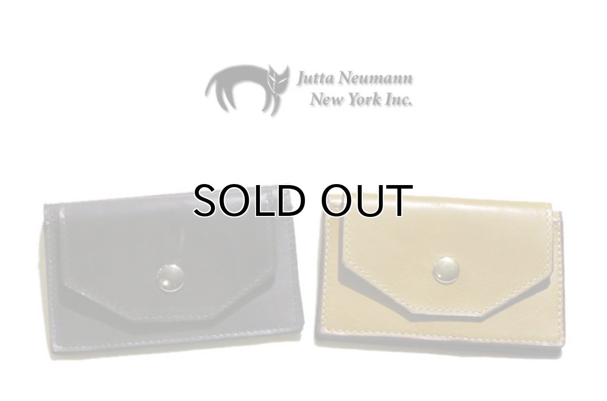 画像9: "JUTTA NEUMANN" Leather Card Case with Change Parse color : Charcoal / Yellow Green (9)