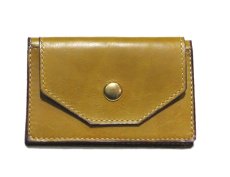 画像2: "JUTTA NEUMANN" Leather Card Case with Change Parse　color : Mustard / Brick Red (2)