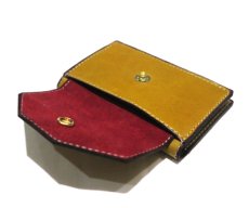 画像8: "JUTTA NEUMANN" Leather Card Case with Change Parse　color : Mustard / Brick Red (8)