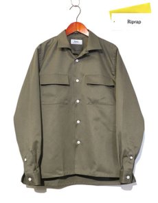 画像1: Riprap "STAND UP SEMI OPEN COLLAR SHIRTS" 　color : CEMENT　size : SMALL (1)