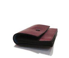 画像4: "JUTTA NEUMANN" Leather Wallet "the Waiter's Wallet" Medium Size　color : Burgundy / Turquoise Blue (4)