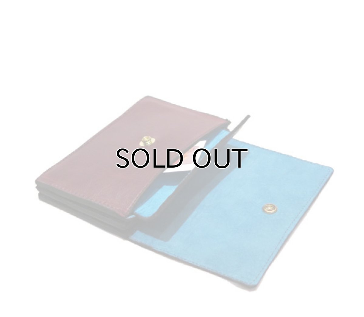 画像6: "JUTTA NEUMANN" Leather Wallet "the Waiter's Wallet" Medium Size　color : Burgundy / Turquoise Blue (6)