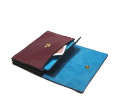 画像6: "JUTTA NEUMANN" Leather Wallet "the Waiter's Wallet" Medium Size　color : Burgundy / Turquoise Blue (6)