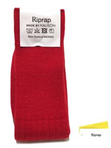 画像1: Riprap "NZ MERINO LONG HOSE SOCKS"　color : CHERRY　size FREE (25~27cm) (1)