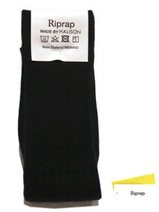 画像1: Riprap "NZ MERINO LONG HOSE SOCKS"　color : BLACK　size FREE (25~27cm) (1)