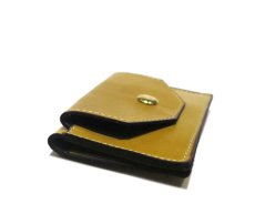 画像4: "JUTTA NEUMANN" Leather Card Case with Change Parse　color : Mustard / Dusty Blue (4)