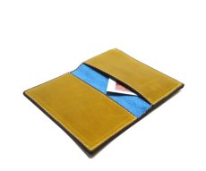 画像7: "JUTTA NEUMANN" Leather Card Case with Change Parse　color : Mustard / Dusty Blue (7)