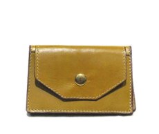 画像2: "JUTTA NEUMANN" Leather Card Case with Change Parse　color : Mustard / Dusty Blue (2)