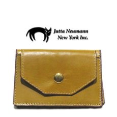 画像1: "JUTTA NEUMANN" Leather Card Case with Change Parse　color : Mustard / Dusty Blue (1)