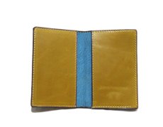 画像6: "JUTTA NEUMANN" Leather Card Case with Change Parse　color : Mustard / Dusty Blue (6)