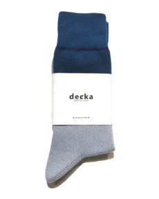 画像2: decka quality socks "MIDDLE GUAGE BICOLOR SOCKS"　made in JAPAN　ONE SIZE　color : BLUE / SAX (2)