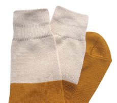 画像5: decka quality socks "MIDDLE GUAGE BICOLOR SOCKS"　made in JAPAN　ONE SIZE　color : BEIGE / ORANGE (5)