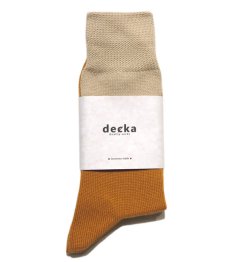 画像2: decka quality socks "MIDDLE GUAGE BICOLOR SOCKS"　made in JAPAN　ONE SIZE　color : BEIGE / ORANGE (2)