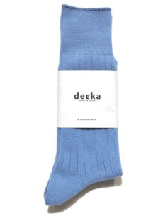 画像1: decka quality socks "144N PLAIN SOCKS"　made in JAPAN　ONE SIZE　color : SAX (1)