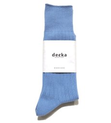 画像2: decka quality socks "144N PLAIN SOCKS"　made in JAPAN　ONE SIZE　color : SAX (2)
