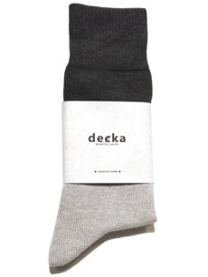 画像1: decka quality socks "MIDDLE GUAGE BICOLOR SOCKS"　made in JAPAN　ONE SIZE　color : BLACK / GREY (1)