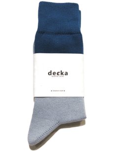 画像1: decka quality socks "MIDDLE GUAGE BICOLOR SOCKS"　made in JAPAN　ONE SIZE　color : BLUE / SAX (1)