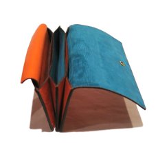 画像6: "JUTTA NEUMANN" Leather Wallet "the Waiter's Wallet"  color : Orange / Turquoise 長財布 (6)