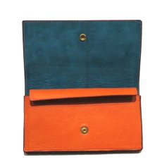 画像5: "JUTTA NEUMANN" Leather Wallet "the Waiter's Wallet"  color : Orange / Turquoise 長財布 (5)