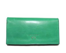 画像3: "JUTTA NEUMANN" Leather Wallet "the Waiter's Wallet"  color : Kelly Green / Violet 長財布 (3)