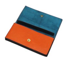 画像9: "JUTTA NEUMANN" Leather Wallet "the Waiter's Wallet"  color : Orange / Turquoise 長財布 (9)