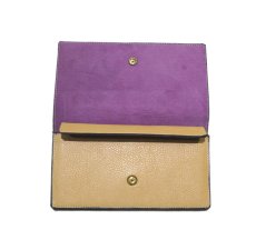 画像5: "JUTTA NEUMANN" Leather Wallet "the Waiter's Wallet"  color : Camel Shine / Lavender　長財布 (5)