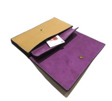 画像7: "JUTTA NEUMANN" Leather Wallet "the Waiter's Wallet"  color : Camel Shine / Lavender　長財布 (7)