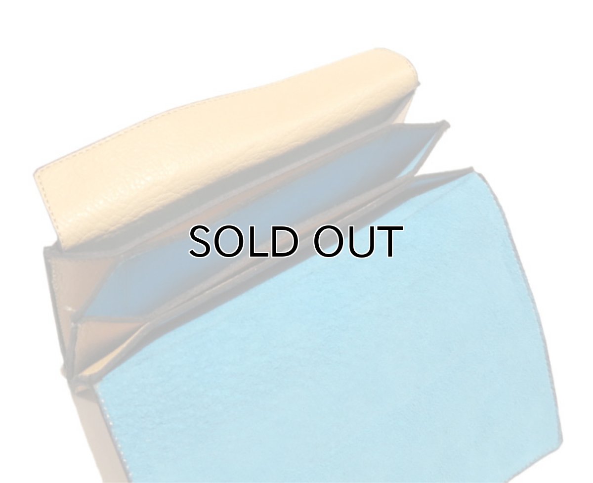 画像8: "JUTTA NEUMANN" Leather Wallet "the Waiter's Wallet"  color : Camel Shine / Lt.Blue　長財布 (8)