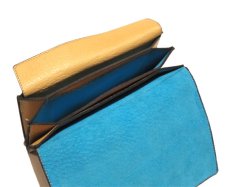 画像8: "JUTTA NEUMANN" Leather Wallet "the Waiter's Wallet"  color : Camel Shine / Lt.Blue　長財布 (8)