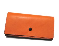 画像2: "JUTTA NEUMANN" Leather Wallet "the Waiter's Wallet"  color : Orange / Purple 長財布 (2)