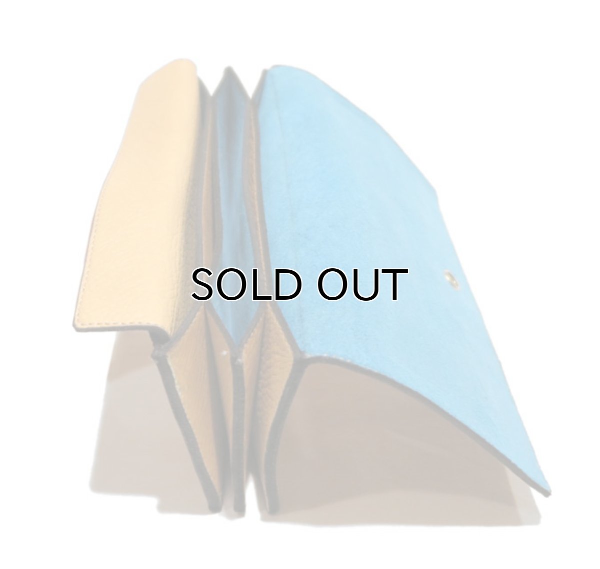 画像7: "JUTTA NEUMANN" Leather Wallet "the Waiter's Wallet"  color : Camel Shine / Lt.Blue　長財布 (7)