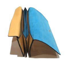 画像7: "JUTTA NEUMANN" Leather Wallet "the Waiter's Wallet"  color : Camel Shine / Lt.Blue　長財布 (7)